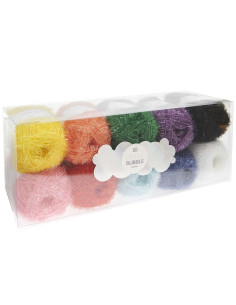Caixa com 10 novelos de fio para crochê Creative Bubble - Rainbow