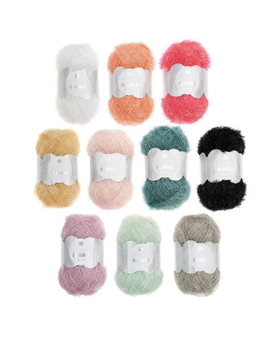 Caixa com 10 novelos de fio para crochê Creative Bubble - Pastel