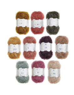 Conjunto de 10 novelos de fio para crochê Creative Bubble - Earthy 2