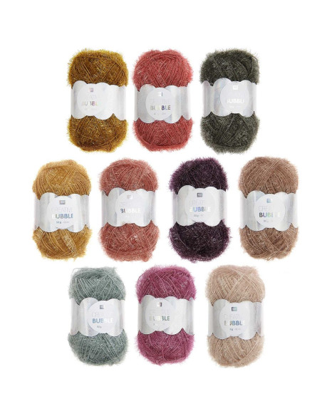 Conjunto de 10 novelos de fio para crochê Creative Bubble - Earthy