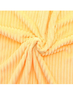 Tecido minky canelado grosso - Amarelo