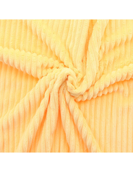 Tecido minky canelado grosso - Amarelo