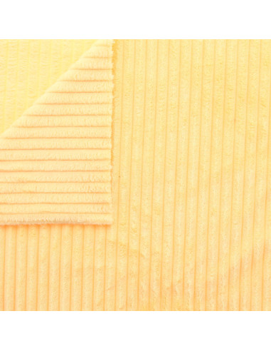 Tecido minky canelado grosso - Amarelo