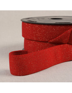 Boxer elástico com lantejoulas - Vermelho e dourado