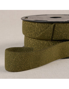 Boxer elástico com lantejoulas - Cáqui e dourado