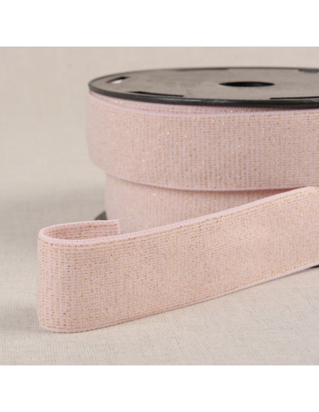 Boxer elástico com lantejoulas - Rosa e dourado