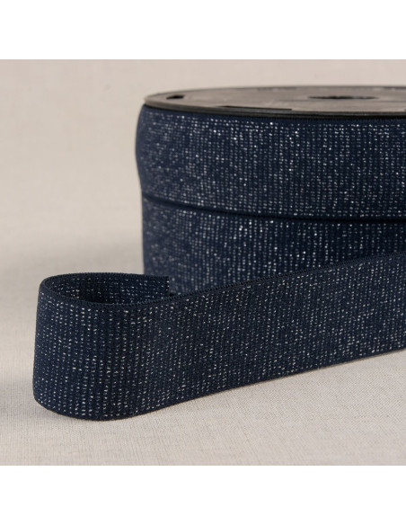 Boxer elástico com lantejoulas - Azul-marinho e prata