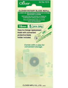 5 lâminas de reposição para cortador Clover - 18 mm