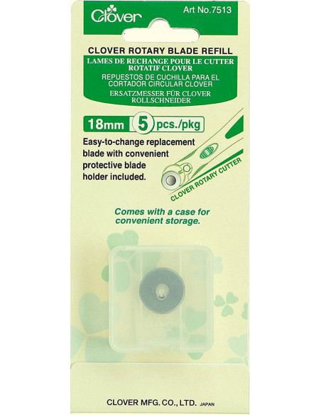 5 lâminas de reposição para cortador Clover - 18 mm