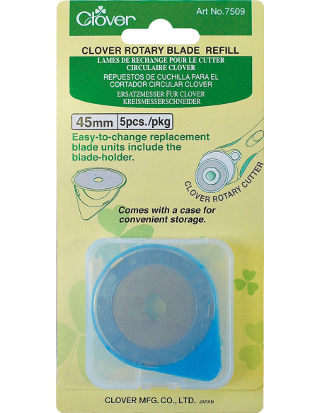 5 lâminas de reposição para cortador Clover - 45 mm