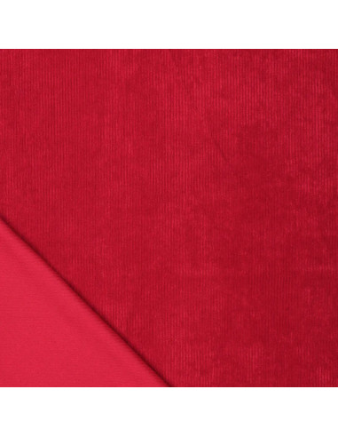 Tecido de veludo cotelê - Vermelho