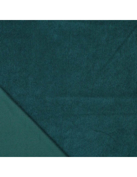 Tecido de veludo cotelê - Azul petróleo