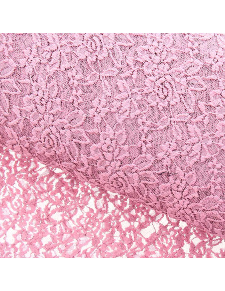 Tecido de renda elástica Glamour - Rosa antigo