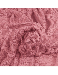 Tecido de renda elástica Glamour - Rosa antigo 2