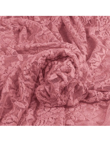 Tecido de renda elástica Glamour - Rosa antigo