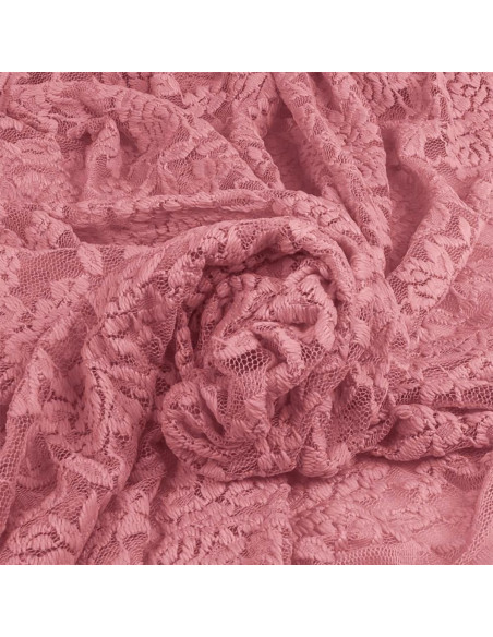Tecido de renda elástica Glamour - Rosa antigo