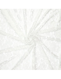 Tecido guipura elástico Bloom - Branco
