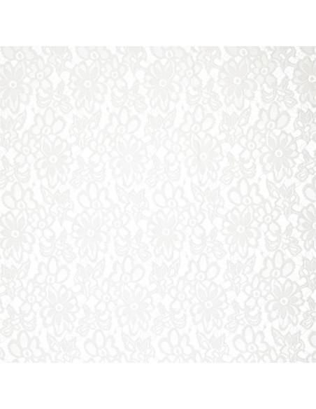 Tecido guipura elástico Bloom - Branco
