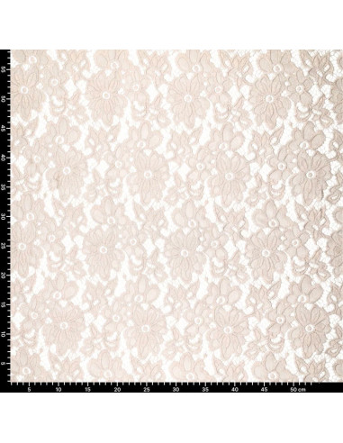 Tecido guipura stretch Bloom - Bege