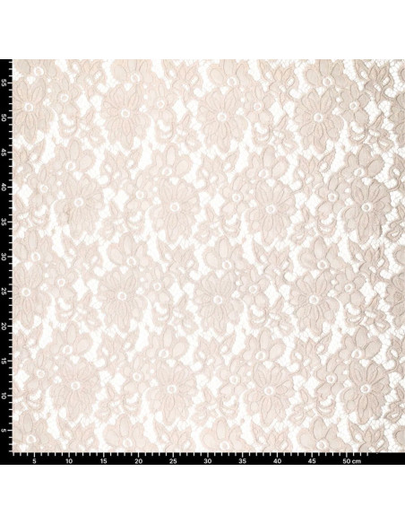 Tecido guipura stretch Bloom - Bege