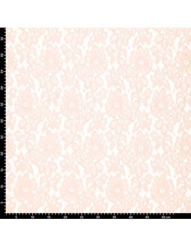 Tecido guipura stretch Bloom - Rosa claro