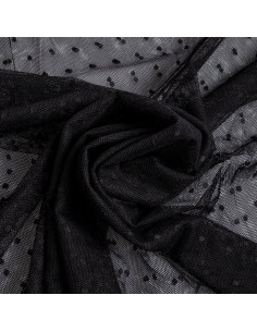 Tule plumetis stretch - Preto