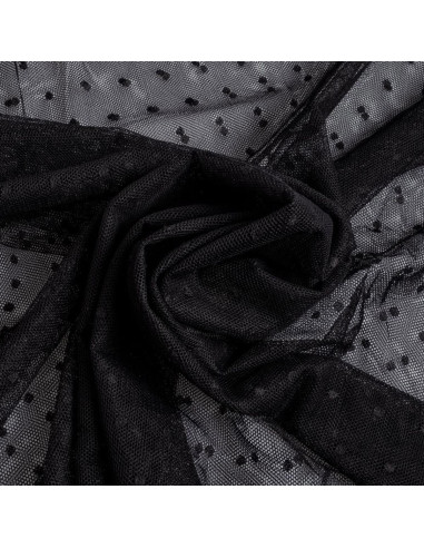 Tule plumetis stretch - Preto