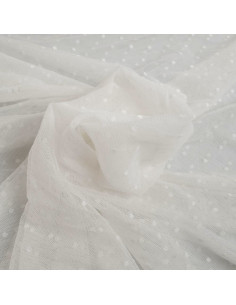 Tule plumetis stretch - Cru