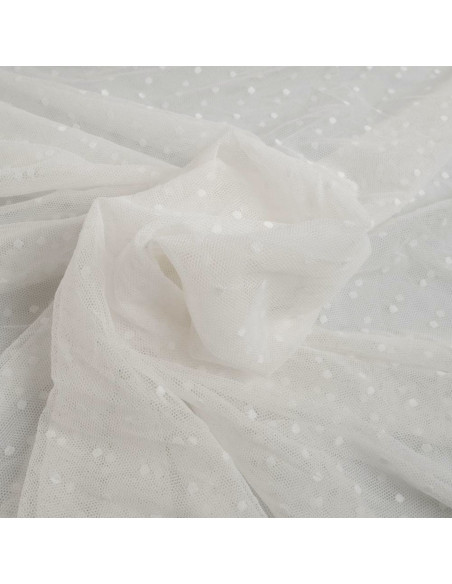 Tule plumetis stretch - Cru