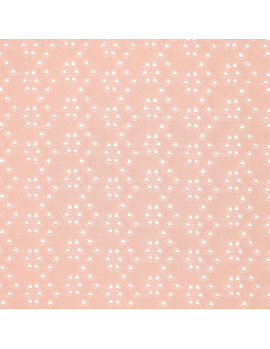Tecido bordado inglês elástico - Rosa velho