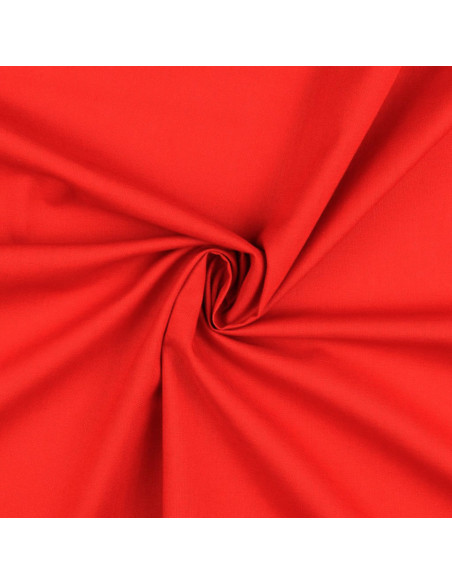 Tecido de algodão cretone liso - Vermelho