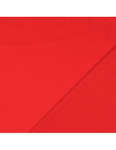 Tecido de algodão cretone liso - Vermelho papoula