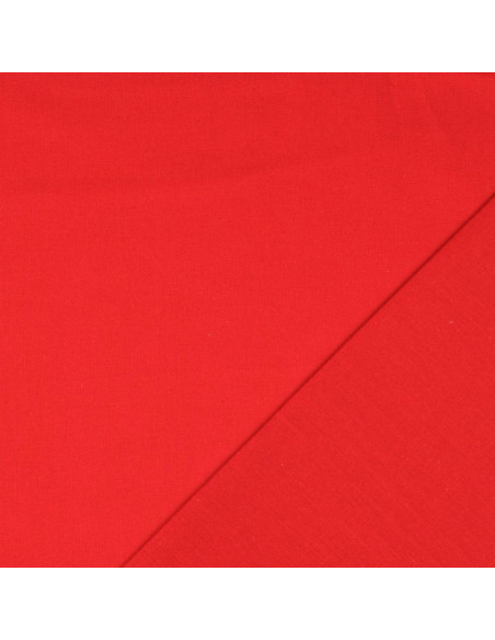 Tecido de algodão cretone liso - Vermelho papoula