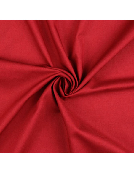 Tecido de algodão cretone liso - Vermelho escuro
