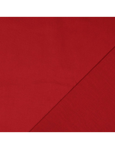 Tecido de algodão cretone liso - Vermelho escuro