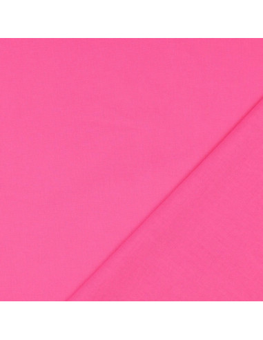 Tecido de algodão cretone liso - Rosa vivo