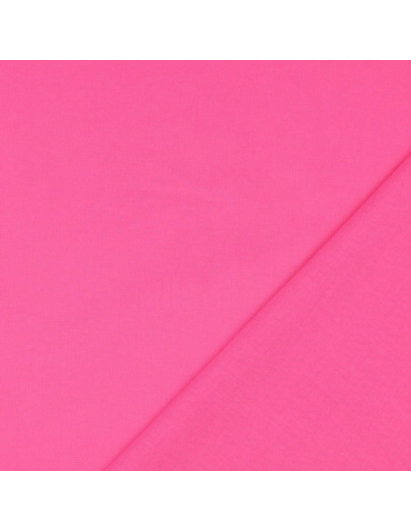 Tecido de algodão cretone liso - Rosa vivo