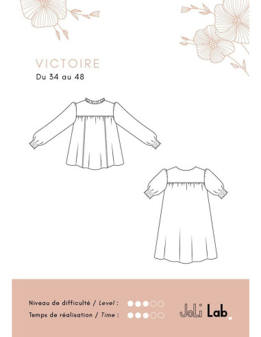 Padrão de vestido, blusa Victoire - Joli Lab