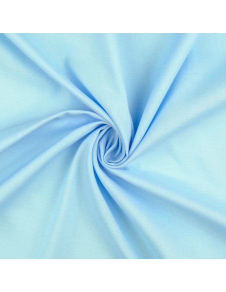 Tecido de algodão cretone liso - Azul bebê