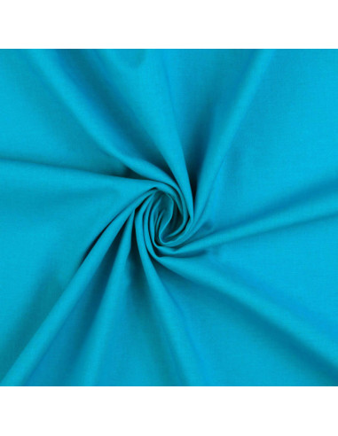 Tecido de algodão cretone liso - Azul turquesa