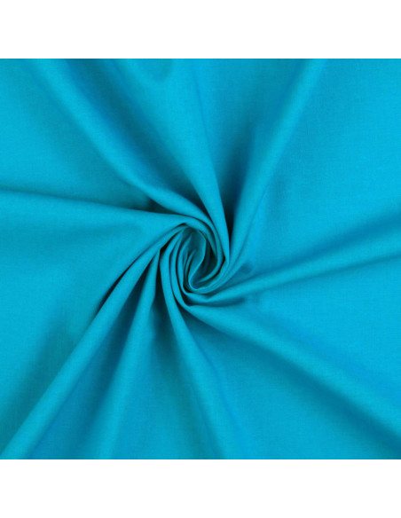 Tecido de algodão cretone liso - Azul turquesa