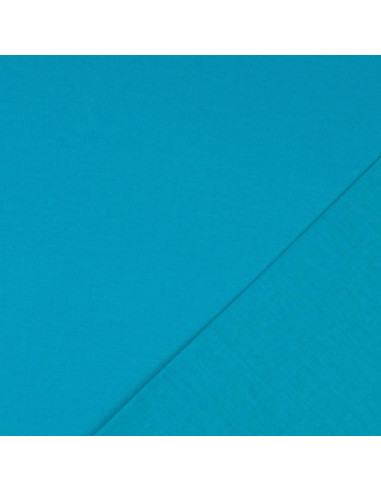 Tecido de algodão cretone liso - Azul turquesa