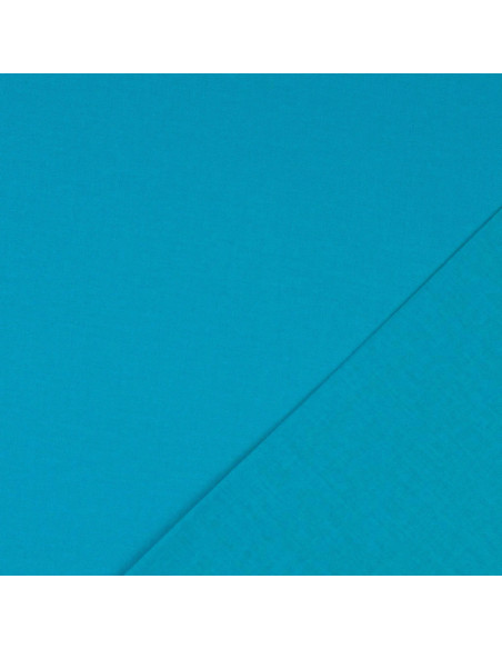 Tecido de algodão cretone liso - Azul turquesa