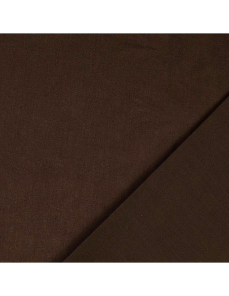 Tecido de algodão cretone liso - Marrom escuro