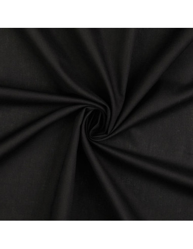 Tecido de algodão cretone liso - Preto