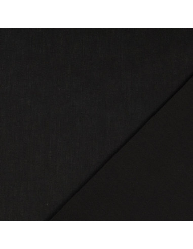 Tecido de algodão cretone liso - Preto