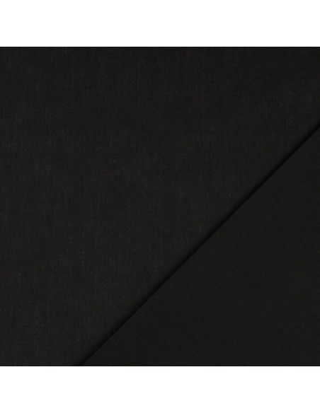 Tecido de algodão cretone liso - Preto