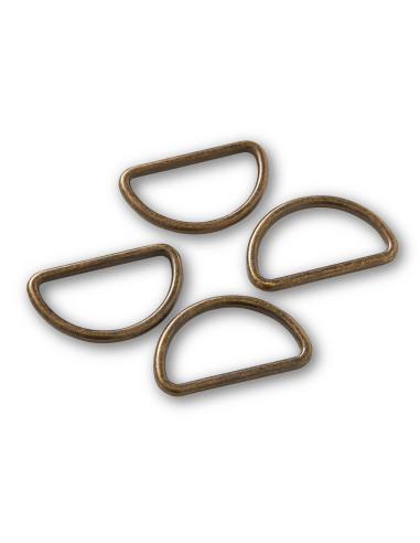 Caixa de 4 anéis em D - Latão antigo 30 mm
