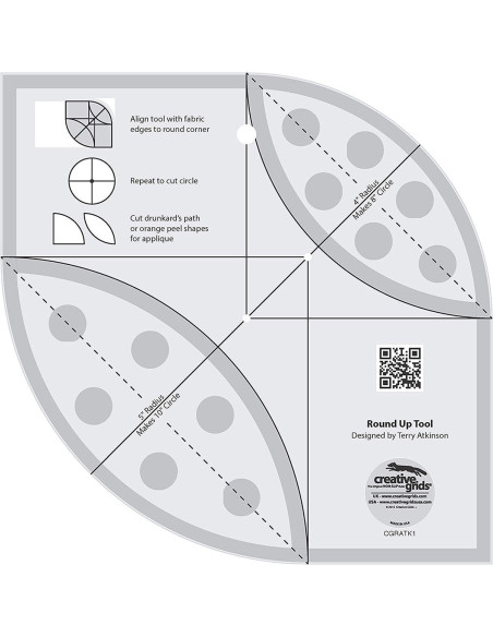 Règle Round Up Tool e Régua de Quilting Creative Grids
