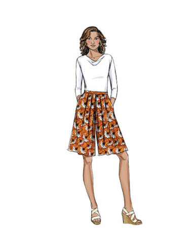 Molde de saia-calça - Butterick 6178